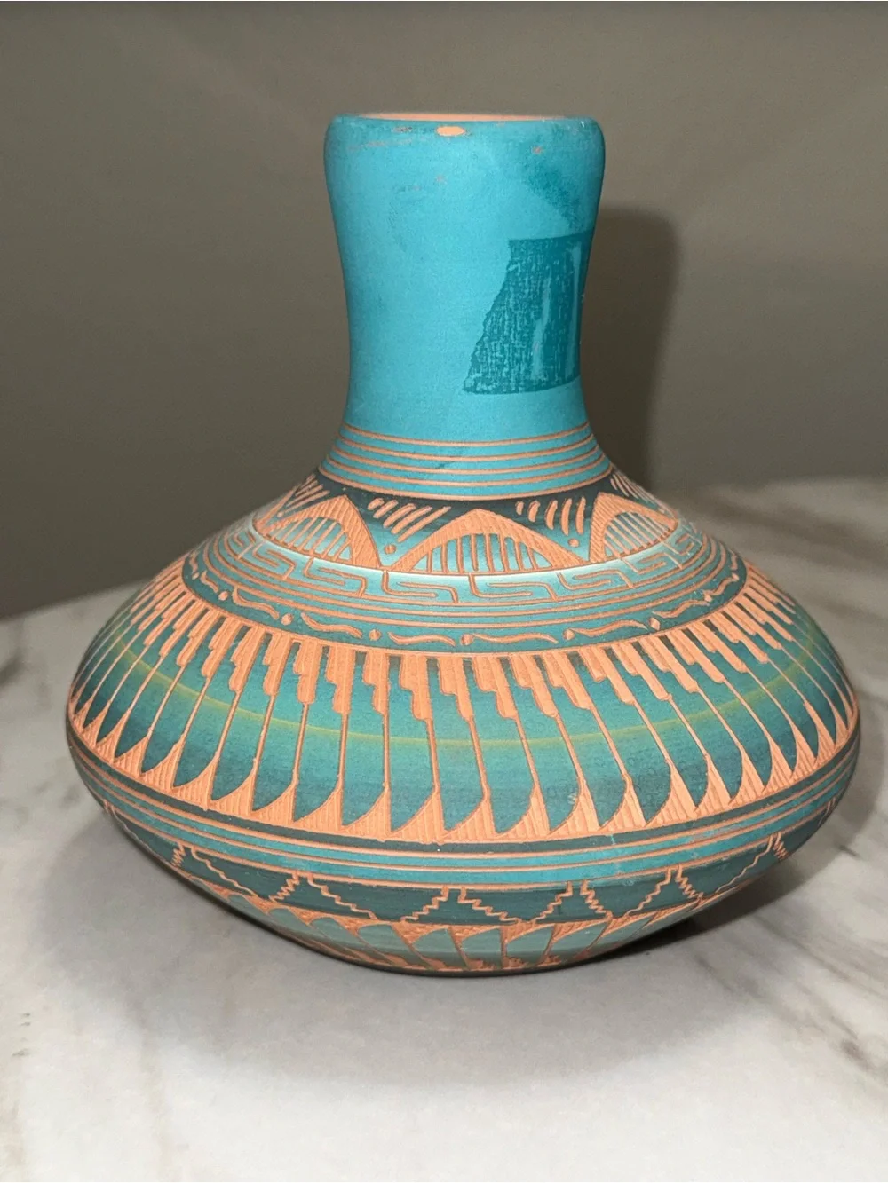 Hilda whitegoat Navajo etched hand crafted authentic southwestern art